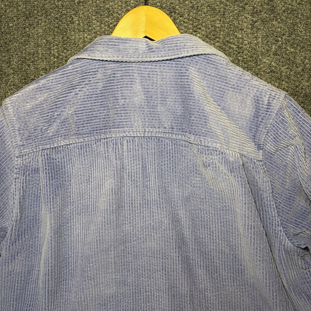 LL Bean Corduroy Shacket Jacket L blue Cabin core Cozy Soft Chore Shirt - Picture 10 of 12